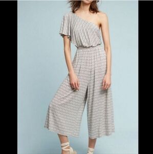 Maeve | Anthropologie Wide Leg One Shoulder Jumpsuit